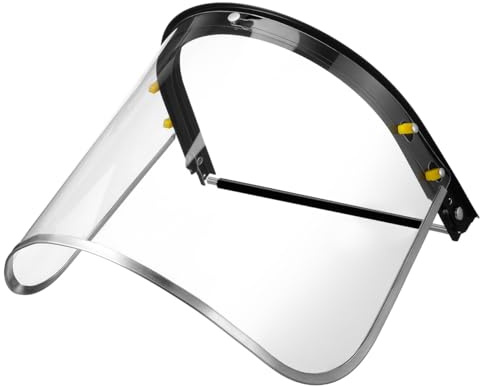 Alipis Face-Shield, Clear Visor with Adjustable Browguard, Professional Safety Visor for Grinding Construction Forestry, Anti-Splash Impact Resistant Facial Mask for Head, Face and Eye Protection