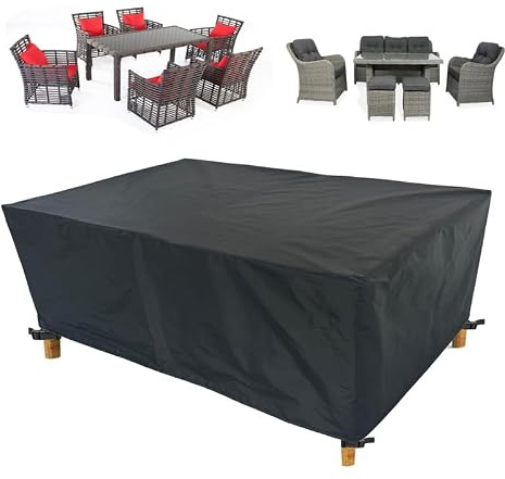 IUCUHE Funda Muebles Jardin,Funda para Muebles de jardín 145x80x70cm/LaxAnxAl 420D Oxford Impermeable,Cubierta de Mesa Exterior Impermeable