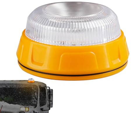 Lumière D'urgence V16, Gyrophare LED Sans Fil Rechargeable Avec Base Magnétique, Lampe D’avertissement V16, Balise Magnétique LED 360°, Modes Jaune/blanc Pour Voiture Auto Véhicule Tracteur SUV