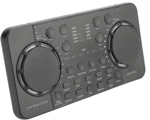 Jopwkuin Console de Mixage Compacte en Direct avec Divers Effets Sonores, Connexion sans Fil, Durée de Vie Prolongée de la Batterie pour L'enregistrement en Studio, Plate-Forme de karaoké Mobile