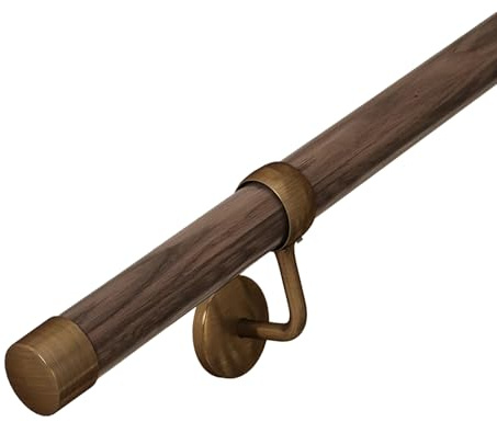 Stiley Living 2.4m Stair Handrail Kit (Ebony) | 2.4m kit comprising 2x1.2m handrail poles, 2 wall brackets and one connector; screws and wall plugs included.