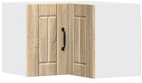 Yisssmeng Küchenschrank Sonoma Eiche 57x57x40 cm Holzwerkstoff Modernes Sideboard mit Schiebetüren für Küche Wohnzimmer Büro Flur Robust & Langlebig Mehrzweck Eckkommode mit Viel Stauraum