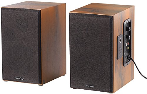 auvisio Lautsprecher Holzgehäuse: Aktives Stereo-Regallautsprecher-Set im Holz-Gehäuse mit Bluetooth (Lautsprecher Boxen Holz, Stereo, Lautsprecherkabel)