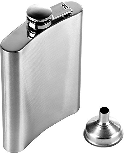 Anpro Stainless Steel Hip Flask with Funnel 8 oz