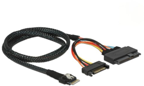 chenyang PCIe 4.0 SFF-8654 auf SFF-8639 Kabel mit SATA-Stromversorgung für U.2 SFF-8639 NVME SSD Motherboard Interne Erweiterung 1,64 FT/0,5 M