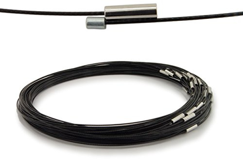 3 Halsreifen aus Edelstahl Magnetverschluss Länge ca. 50 cm Schwarz