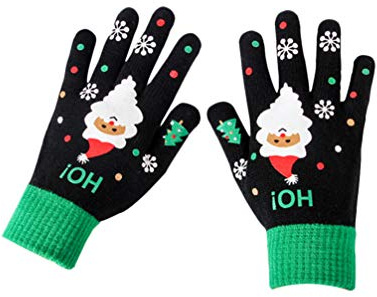 Fenical Weihnachtshandschuhe gestrickte Schirmnotenhandschuhe warme Vollfingerhandschuhe des Herbstwinters für Mannfrauen die kletternde Sportarten im Freien laufen lassen