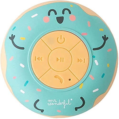 Mr. Wonderful altoparlante con forma di ciambella da doccia wireless Bluetooth impermeabile con 3-4 ore di autonomia e ventosa per aderire. Colore verde