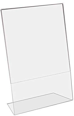 HMF 46954 Acryl Tischaufsteller schräg | DIN A4 Hoch- und Querformat | Glasklar