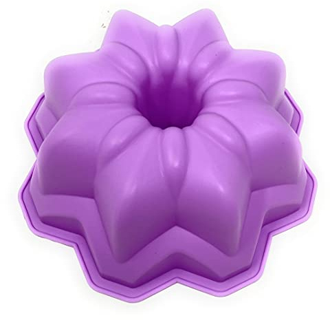 Coop & Hunt Silicone Bundt Cake Pan: 8.5” Non-Stick Fluted Round Cake Mold for Baking Cakes, Jello Cakes & Bread (Colors Vary)