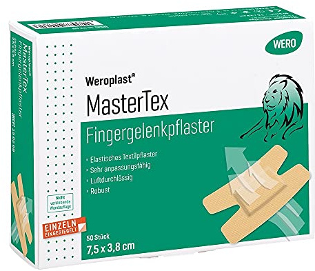 WERO Weroplast® MasterTex Fingergelenkpflaster 7,5 x 3,8 cm, 50 Stk/Pkg | elastisch, anpassungsfähig & atmungsaktiv, einzeln eingesiegelt