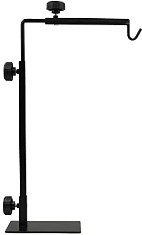 Svauoumu Reptile Lamp Stand, Adjustable Telescopic Floor Heat Light Stand, Heat Lamp for Reptiles, Tortoises, Spiders, Black, Metal