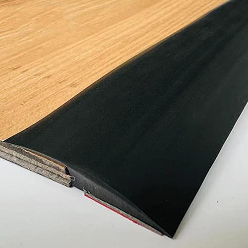 LAIDEPA 2 Meter Türschwellenstreifen PVC Vinyl,Selbstklebende Einfassung Teppichkante,Geeignet für Gefälle Schwelle 5 mm Teppichleiste,Übergangsprofil,Schwarz