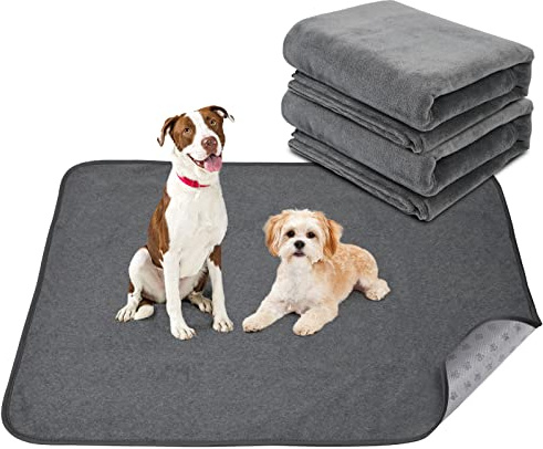 Welpenunterlagen Waschbar, 2er Schnell Absorbierend Puppy Pads 92x80 cm | Auslaufsichere, Rutschfeste Urin Unterlage für Welpen, Alte und Inkontinente Hunde, einsetzbar für Laufstall, Kiste, Sofa