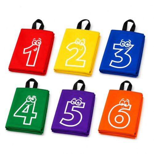 22YardsPro Sack Race Bags for Family – 4,6 Pack Numbered Jumping Bags, Potato Sack Race Set for Sports Day, Garden Games, Outdoor Party Games