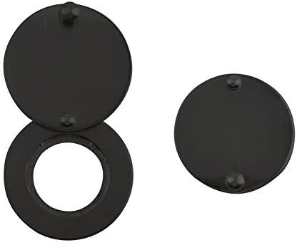 UFURMATE Door Viewer Cover, 2 Pcs Black Brass Security Door Cat Eye Covers Door Viewer Privacy Rotating Covers Peephole Viewer Protectors, Inner Diameter 16mm