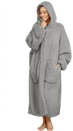 ililmmoe Plüsch Hoodie Decke für Frauen und Männer,Super warme und gemütliche große tragbare Decke Hoodies Homewear,Dicke lose Plüsch Mäntel