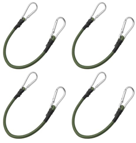 YDHfdc Spanngummi mit Haken 4 Pcs Expander Seil Spanngurte mit Haken Gepäckspanner 36cm Gummispanner Bungee Cord für Camping Gepäck Reisen (Armeegrün)