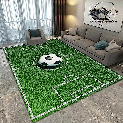 3D Kreativer Fußballfeldfußball Kinder Jugendliche Jungen Teppich Schlafzimmer Dekoration Kinderzimmer Wohnzimmer, Krabbelmatte Modern Weichem Flanell Kinderteppiche 180 X 280 cm / 70,86 X 1-6N3V-K7Q