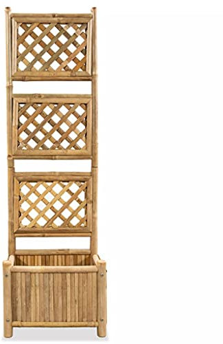 Rantry Casa Lit surélevé de jardin avec râpe en bambou 40 cm, jardinière d'extérieur, jardinière, balcon, jardinière grillée pour jardin extérieur, meubles