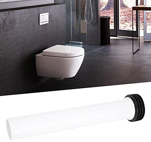 Tubo di Scarico per WC, Tubo di Scarico Dritto Allungato, Comodo e Pratico, Bianco, per WC a Parete