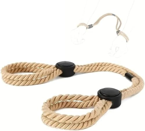 1 morceau de menottes en corde de coton doux réglable jaune, adaptées aux mains et aux pieds