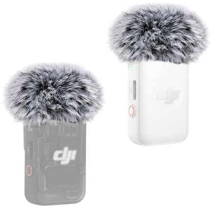 YOUSHARES Bonnette Micro Anti Vent Compatible avec DJI Mic 2 Lavalier sans Fil et OSMO Pocket 3 Créateur, Mousse Micro en Fourrure Filtre Anti Pop Professionel Adapté à DJI Mic 2 (2 Pièces)