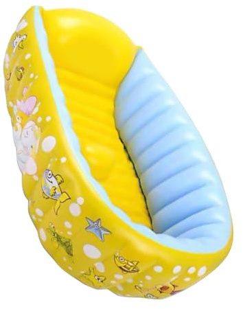 Abaodam Bañera Inflable Para Bebés De Color Amarillo Diseño De Dibujos Animados Para Piscinas Interiores y Baño De Bebés
