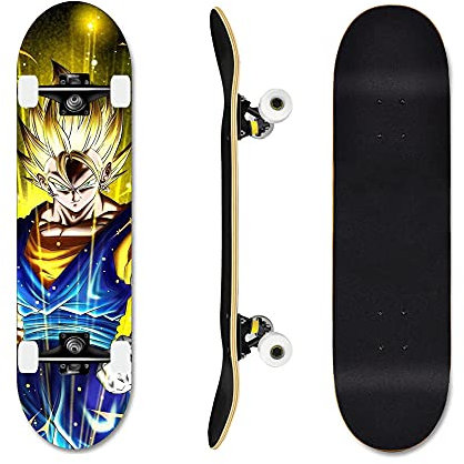 Anime Skateboard, Anfänger Skateboard, 31 Zoll x 8 Zoll komplettes Profi Skateboard, 7-lagiges kanadisches Ahorn-Outdoor-Sport-Füße-Skateboard