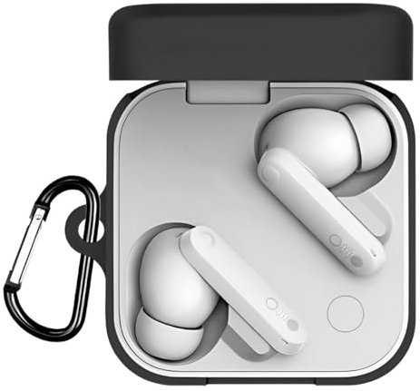 BeisDirect Silikonhülle für CMF BY Nothing Buds Pro 2 Earbuds Case Skin Protective Sleeve with Carabiner (Black)