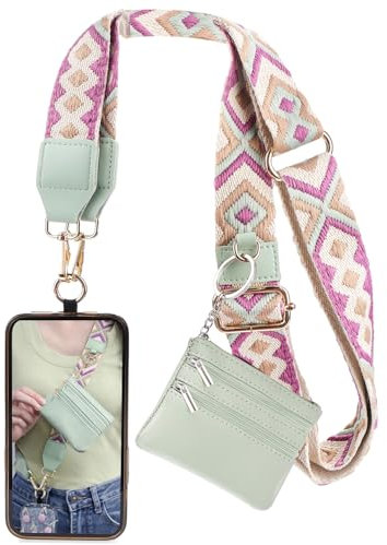 TIutmivo Organizador para Teléfono Móvil Con Bolsillo Con Cremallera, Cadena Universal y Correa para Colgar, Bolsa de Clip
