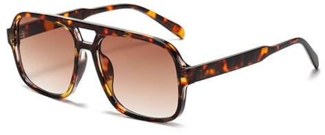 WDZAYXC Retro Sonnenbrille für Damen Herren Trendy,Retro Sonnenbrille mit großem Rahmen