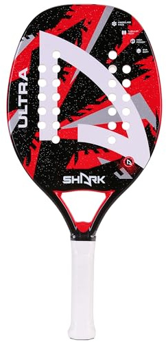 Shark Ultra - Professional Beach Tennis Racket | Beginner Level | Fiberglass Frame | EVA Soft Core | 22mm Thickness | Micro-Granule Face Texture | Includes Cover