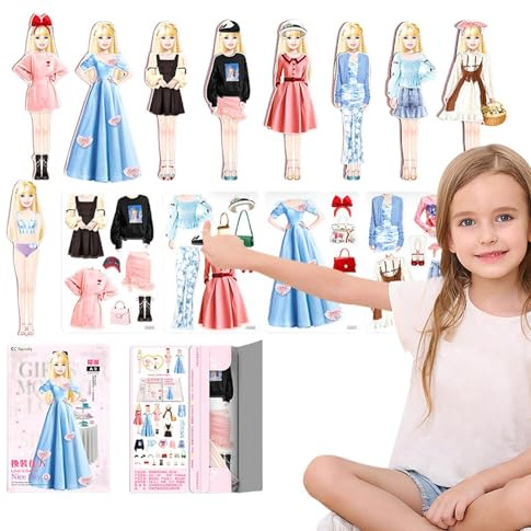Generisch Magnetische Prinzessinnen-Anziehpuppen Aus Papier – Magnetische Mode-Anziehpuppen – Magnetische Papierpuppen, Anziehbuch, Papierpuppen-Stickerbuch Für Kinder Im Alter Von 3 Bis 12 Jahren