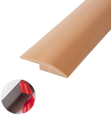Pvc Übergangsstreifen 100/200/300cm, Übergangsprofil Selbstklebend, Vinyl Übergangsschiene Abschlussprofil, Übergangsstreifen Für Bodenleiste, Höhenausgleich Bodenprofil(Brown,3.5 * 300cm)