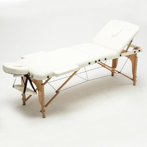 ENWYTE Massageliege Kosmetikliegen dreifach faltbar tragbar bequem höhenverstellbar für Massagen Gesichtsbehandlungen Wimpernbehandlungen Spa-Liegen Pflegeliegen(Beige)