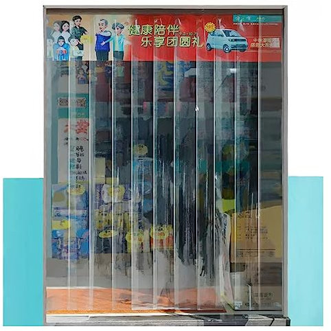 UV-beständiger PVC-Streifenvorhang, Wärmedämmung, industrieller Türvorhang für Garage und Terrasse, 180 x 240 cm, langlebig, einfache Installation, wetterfest