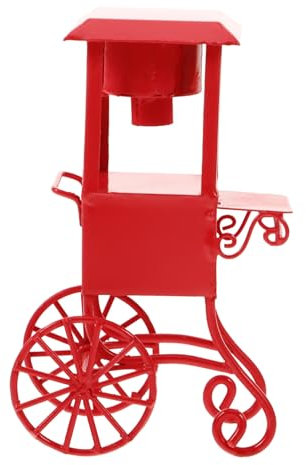 YARNOW Mini Movie Theater Popcorn Machine Model, Miniature Popcorn Maker Cart Lollipop Decoration, Small Carnival Food Machine for Home and Outdoor Display
