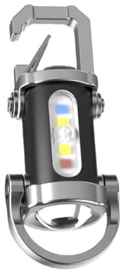 ARVALOLET COB LED Porte-clés Lampe de poche 7 Gear Portable Porte-clés Torch Type-C USB Rechargeable Ultra Légère Lampe de poche de camping étanche pour les urgences extérieures
