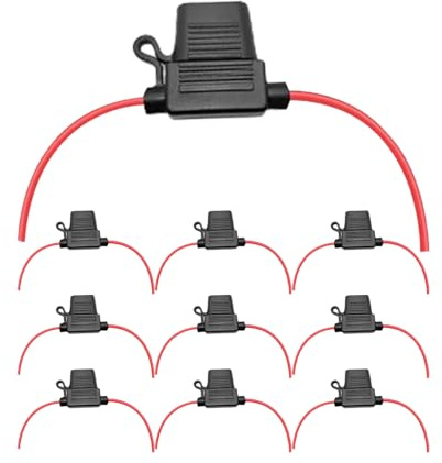 Étanche Porte-Fusible,10 Pièces Porte Fusibles Etanche 12-48V Auto - Système de Circuit pour Véhicule Stable pour Piles Batteries Auto Camping-Car Applications Multiples