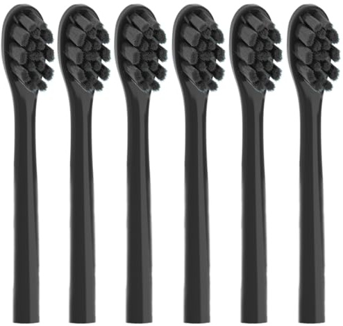Lot de 6 têtes de brosse à dents électriques de rechange compatibles avec My Variations la brosse à dents sonique têtes de brosse à dents, têtes de rechange, noir