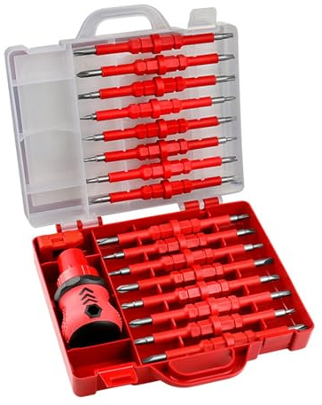 Jeu de tournevis à cliquet 34 en 1 - Outil d'électricien - Multifonctionnel - Tournevis à cliquet interchangeable