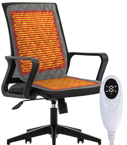 PLLYPE Termoforo Elettrico, 90 X 45 cm Cuscino Riscaldato con 9 Temperature 4 Opzioni Timer, Flanella Morbida Heating Pad, Cuscino Riscaldante per Ufficio Sedia, Divano(Grigio)