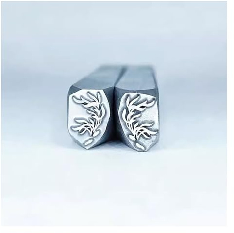 CYHTYM Schlagzahlen Metallstempel-Designstempel mit Hauptmuster aus Wassergras und Seetang, DIY-Schnitzstempelwerkzeug aus Kohlenstoffstahl(Pattern 2)