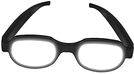 MUCKLILY LED Leuchtbrille Schwarz aus Kunststoff für Party und Cosplay | USB Ladung, Leicht und Bequem, Fotorequisite für Bankett, Originelles Design mit Zufälliger Boxfarbe Zufällige Farbe