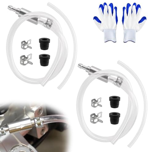 LEONTOOL Bremsentlüftungsschlauch, 2-teiliges Set, Entlüftungsventil, unidirektional, für Kupplung von Auto und Motorrad, Universal-Bremsflüssigkeitsentlüftungs-Set, mit Metallclip