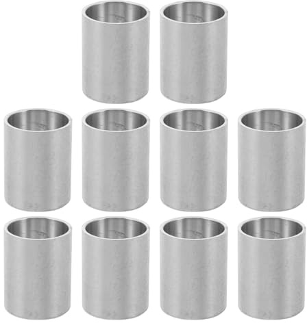 10pcs Aluminium Candle Cups Holders: Candlestick Liners Inserts Holders Candle Drip Protectors Catchers for Lamp Making Silver