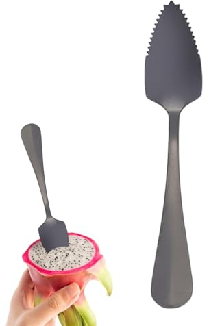Qkbuza Grapefruit-Löffel, gezahntes Utensil für die Verkostung, Servierlöffel aus Edelstahl, zum Essen, Vorbereiten von Salat, Frühstück, Küche