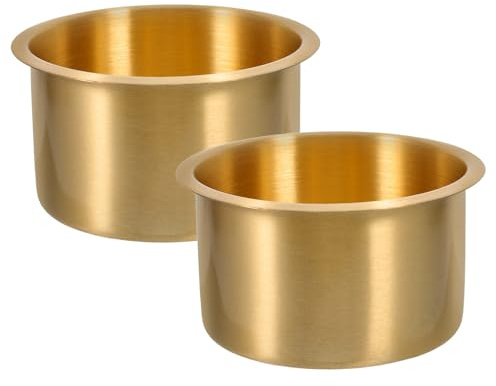 Warmhm Portabicchieri a Scomparsa in Acciaio Inox Placcato 9X55 CM Set 2 Pezzi per Yacht Camper e Divani Inserto Portabicchieri Marino Salvaspazio Superficie Liscia per Uso Nautico e