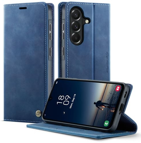 owlhold Coque Samsung Galaxy A57 Housse Antichoc en Cuir PU Premium Fentes Cartes Etui [Blocage du Signal RFID] Pochette de Portefeuille avec Fonction Support à Rabat Housse Galaxy A57 -Bleu